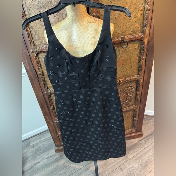 Badgley Mischka Dresses & Skirts - Badgley Mischka Elegant Black Polka Dot‎ Dress 2